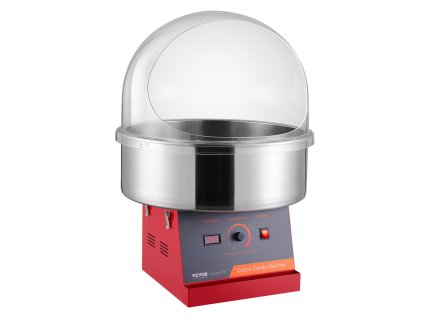 Elektrický stroj na cukrovú vatu 1000W, nerezová misa, s krytom