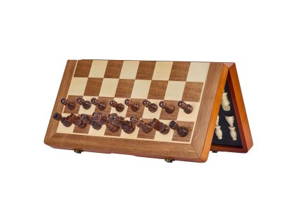 Magnetická drevená šachová sada 15 inch/38.1 cm 2v1 skladacia