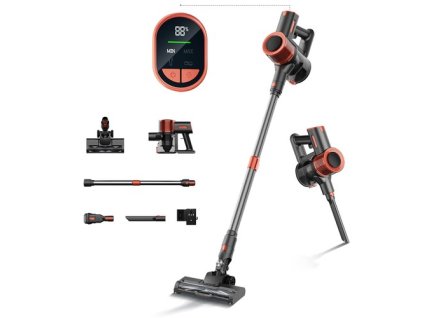 JIGOO C200 Cordless Vacuum Cleaner, 23000 Pa Wireless Vacuum Cleaner, 40mins Runtime, with 2 Work Modes & Anti-Tangle Brush for Carpet, Hard Floor and Pet Hair