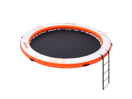 Nafukovací plávajúci dok ø8FT s trampolínou ø5FT, protišmykový, rebrík