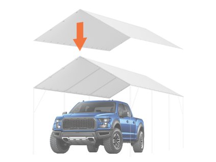 Náhradný kryt karportu 10×20 ft, vodeodolný, uv chránený, biely