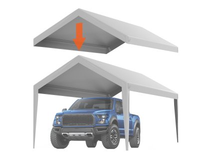 Náhradný vrchný kryt prístrešku 6100×3040 mm, šedý, len kryt bez rámu