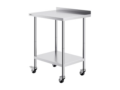 Nerezový stôl 24×30×40 inch s kolieskami a nastaviteľnou výškou