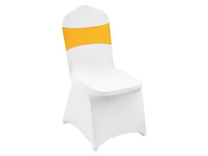 Poťahy na skladacie stoličky 30 ks spandex zlatá a biela prateľné