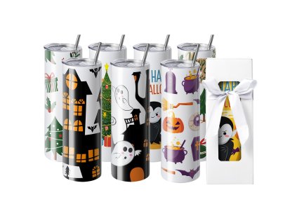 Sada 8 priamych sublimačných pohárov 30 oz nerez dvojstenné so viečkom