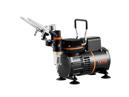 Sada airbrush s kompresorom s dvoma ventilátormi, 3 pištole, držiak