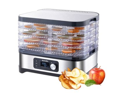 BioloMix BD1200 Food Dryer Dehydrator, 5 Trays, 10L Capacity, BPA FREE, Digital Timer, Temperature Control, for Fruit Vegetable Snacks