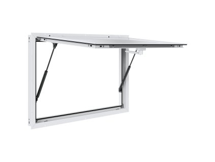 Servisné okno 48"×36" hliníková zliatina s markízou, otváracie do 85°