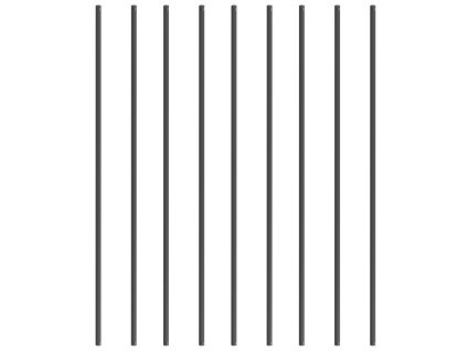 Schodiskové balustre 44''×0.5'' štvorcové hliník, 11 ks, čierny náter