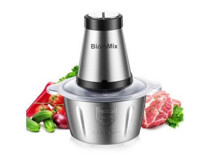 BioloMix CP615 Electric Meat Grinder Chopper, Low/High 2 Speeds, 500W Motor, 2L Large Capacity