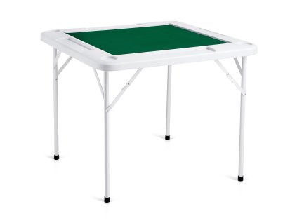 Stôl na mahjong skladací 4 hráči, zelený povrch, 4 držiaky, 35.4×35.4"