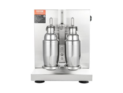Stroj na milkshake s dvojitou hlavou, 120 W, 0–180 s, 750 ml nerez