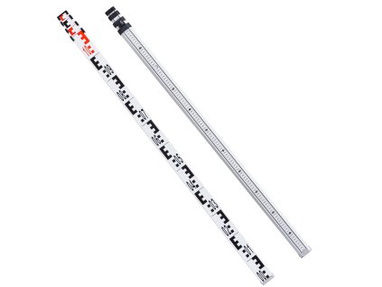 Teleskopická meracia tyč 4 m, hliníková, dvojstranná cm/mm s vodováhou