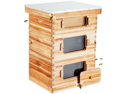 Včelí úľ Langstroth 30 rámikov, s akrylovými oknami, 2 hlb. + 1 stred.