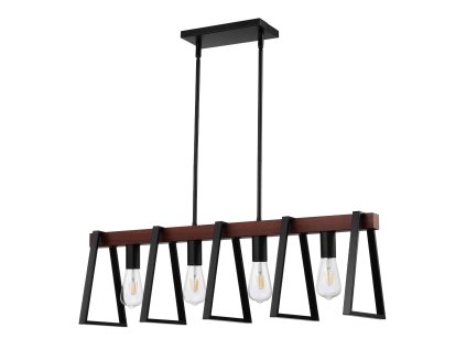 Závesné svietidlo 4× e27, 60W, nastaviteľné, tyče 2×6" a 6×12"