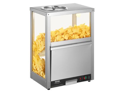 Stroj na ohrev nacho chips 80L, nerez, osvetlenie, odrážacia doska