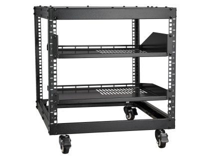 9U 4-stĺpový otvorený serverový rack nastaviteľná hĺbka 58.4-101.6 cm