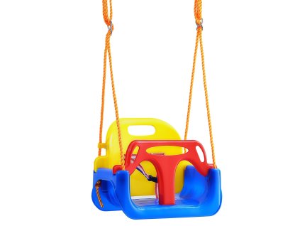 Detská 3-v-1 hojdačka, nosnosť 200 lbs, nastaviteľné laná, karabínky