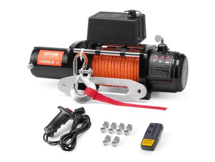 Elektrický navijak 4536 kg syntetické lano vodotesný diaľkový ovládač