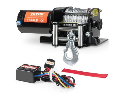 Elektrický navijak na ATV/UTV nosnosť 1360,8 kg oceľové lano IP55