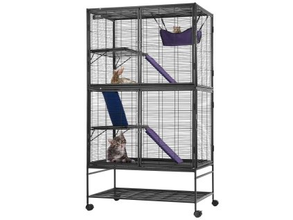 Klec pre malé zvieratá 164.1 cm 4-posch. s podnosom, 3 rampy
