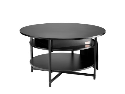 Konferenčný stôl s výsuvným vrchom, Ø35.3 in, s vreckami, čierny