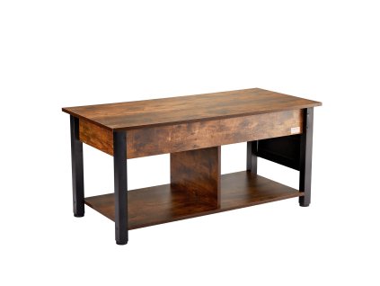 Konferenčný stolík s výsuvným vrchom 41.7 in obdĺžnik s vreckami hnedý