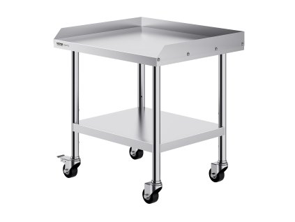 Pracovný stôl z nehrdzavejúcej ocele 61×71.1 cm s 4 kolieskami