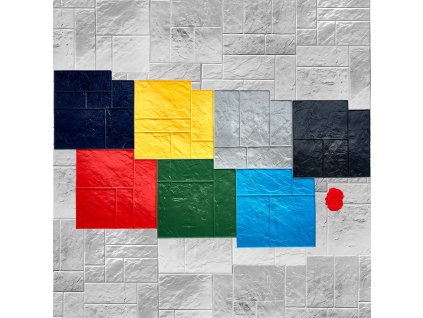 Razítka na betón z polyuretánu, 7 ks, 24×24 in, textúra kameňa