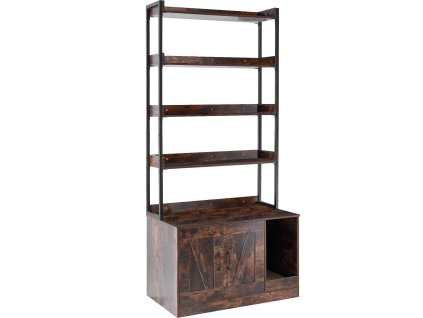 Skrinka na mačací záchod drevená 4 police ukrytá 33.5"×19.3"×72.3"