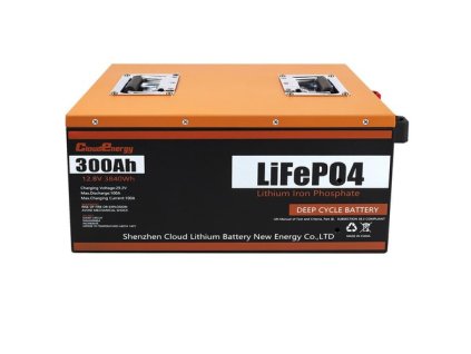 Cloudenergy 12V 300Ah LiFePO4 Battery Pack Backup Power, 3840Wh Energy, 6000+ Cycles, Built-in 100A BMS, Support in Series/Parallel, Perfect for Replacing Most of Backup Power, RV, Boats, Solar, Trolling motor, Off-Grid