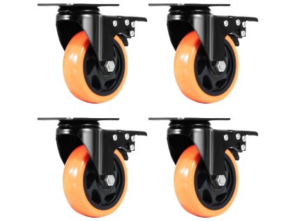 Otáčavé platňové kolieska 10.1 cm 4 ks a/b zámky nosnosť 158.8 kg/ks