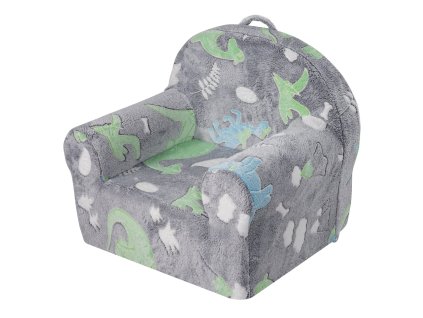 Kreslo pre batoľatá rozkladacie na posteľ, svietiace v tme, šedé