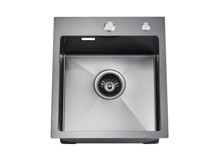 Drez s pracovnou stanicou 40cm 304 nerezová oceľ jedna misa čierny