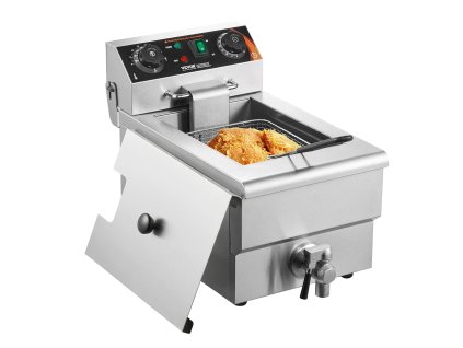 Elektrická fritéza 3000W 11.6Qt / 11L nerez s košíkom a ochranou