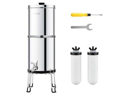 Gravitačný filter 2.25G nerez 304, 2 keramické filtre, 99% chlóru