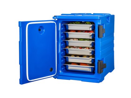 Izolovaný box na jedlo 95 Qt, predný vstup, s dvoma prackami a madlami