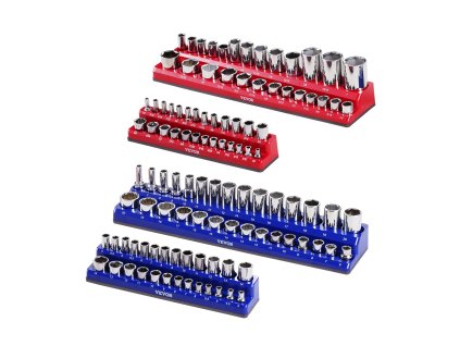 Magnetický organizér na hlavice 4 ks, 1/4''&3/8'', až 108 ks