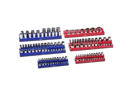 Magnetický organizér na hlavice 6-dielny, 1/4'',3/8'',1/2'', až 143 ks