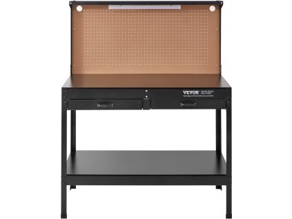 Oceľový pracovný stôl do garáže nosnosť 220lbs doska 0.47" 4×ac 2×usb