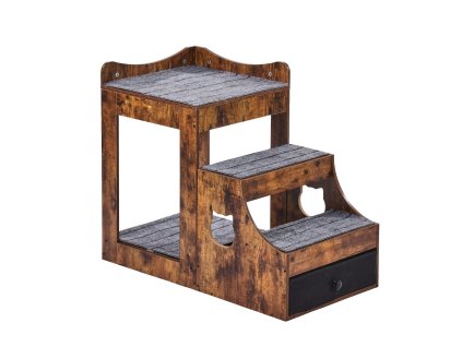 Posteľ pre psa a mačku s odnímateľnými schodmi a úložným boxom