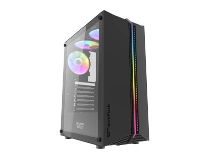 64010 8 darkflash dk151 pocitacova skrina led s 3 ventilatormi cierna