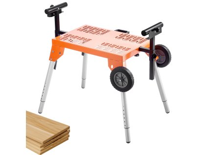 Stojan na pokosovú pílu, oceľový, nosnosť 330lbs, skladací, so stolom