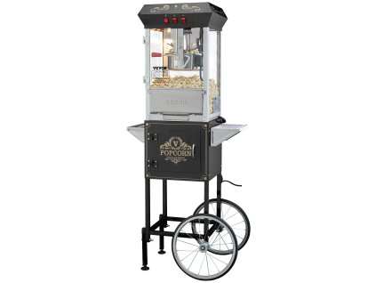 Stroj na popcorn 850W, kotol 8 oz, 48 šálok, sklenený kryt, 4 naberačky