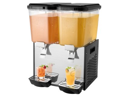 Výdajník studených nápojov 2 nádrže × 18 L, 370 W, nerez, 45°F–54°F