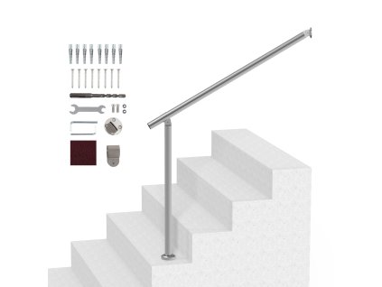 Zábradlie na vonkajšie schody 100 cm, montáž na stenu a podlahu