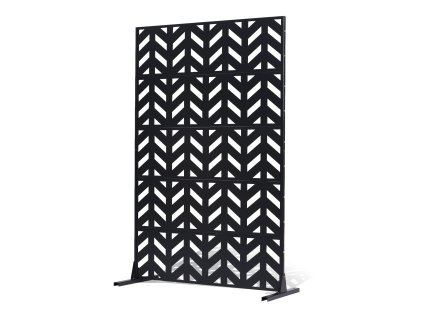 Deliaca stena 47"×72" 5-dielna oceľová samostatne stojaca čierna