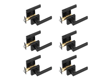 Dverové páčky 6 ks, matná čierna, reverzibilné, štvorcový čap, 45°