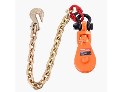 Kladka snatch block 2 t, reťaz G80, otočný šekel, 3" pre 3/8" lano