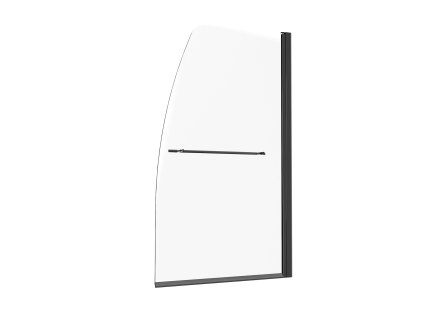 Polovičné sprchové dvere na vaňu 34×55 in. 1/4 in. tvrdené 180° čierne